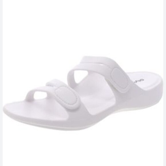NEW Style & Co Women's 10M White Jessaa Slide Sandals With Adjustable Straps - Picture 1 of 8